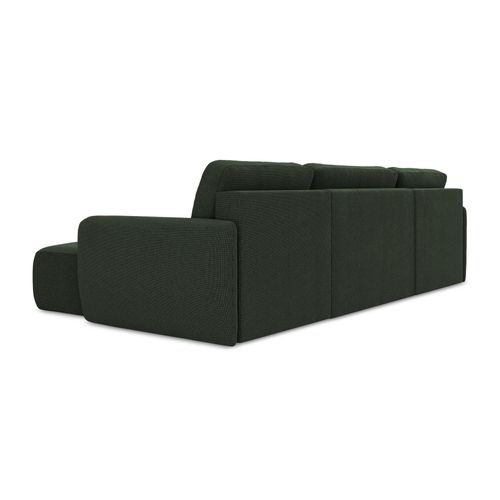 Canapé Panoramique 4 Places Convertible Lilo En Tissu Texturé Bouteille Verte