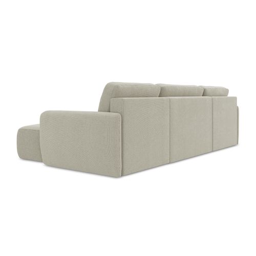 Canapé Panoramique 4 Places Convertible Lilo En Tissu Texturé Beige Clair