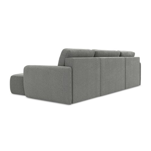 Canapé Panoramique 4 Places Convertible Lilo En Tissu Texturé Gris