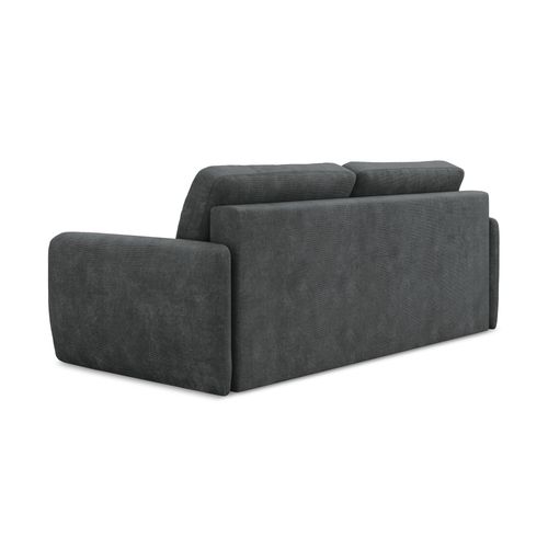 Canapé 3 Places Convertible Lilo En Tissu Chenille Gris Foncé