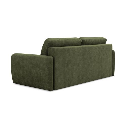 Canapé 3 Places Convertible Lilo En Tissu Chenille Olive