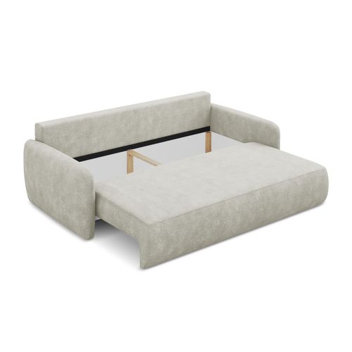 Canapé 3 Places Convertible Lilo En Tissu Chenille Perle
