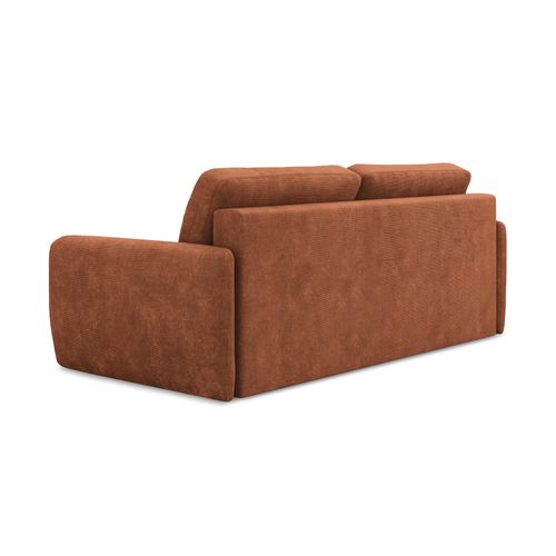 Canapé 3 Places Convertible Lilo En Tissu Chenille Terre Cuite