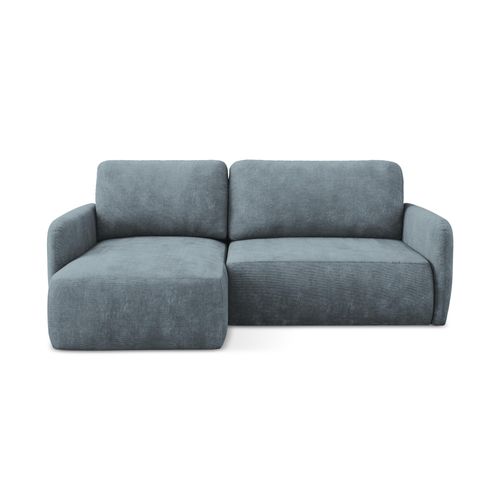 Canapé D’angle 2 Places Gauche Convertible Lilo En Tissu Chenille Jeans