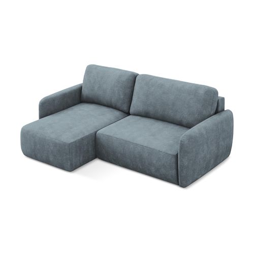 Canapé D’angle 2 Places Gauche Convertible Lilo En Tissu Chenille Jeans