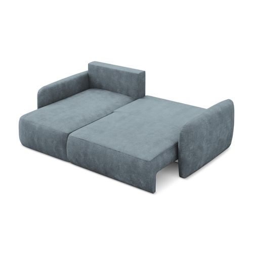 Canapé D’angle 2 Places Gauche Convertible Lilo En Tissu Chenille Jeans