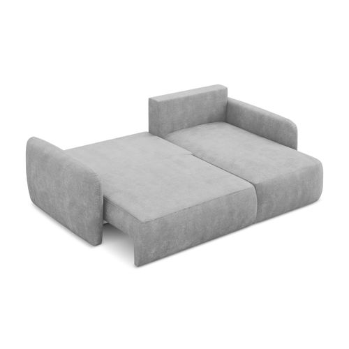 Canapé D'angle Droit Convertible Lilo En Tissu Chenille Gris Clair