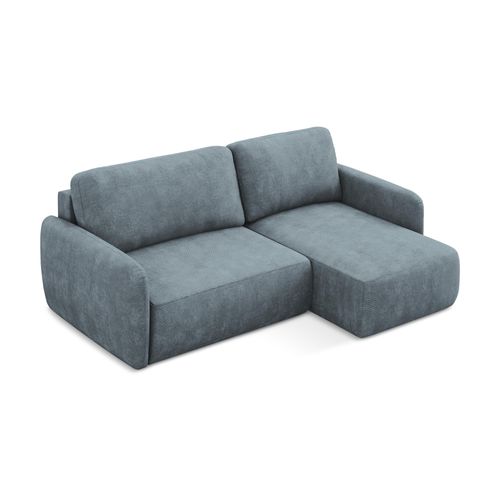 Canapé D'angle Droit Convertible Lilo En Tissu Chenille Jeans