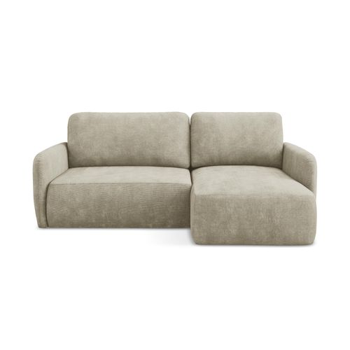 Canapé D'angle Droit Convertible Lilo En Tissu Chenille Beige
