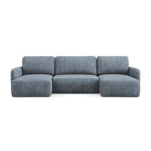 Canapé Panoramique 4 Places Convertible Lilo En Tissu Chenille Jeans