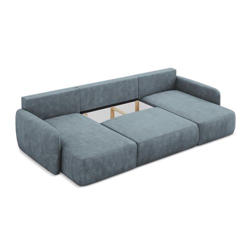 Canapé Panoramique 4 Places Convertible Lilo En Tissu Chenille Jeans