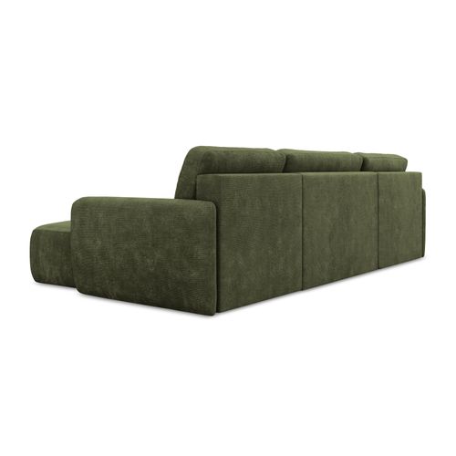 Canapé Panoramique 4 Places Convertible Lilo En Tissu Chenille Olive