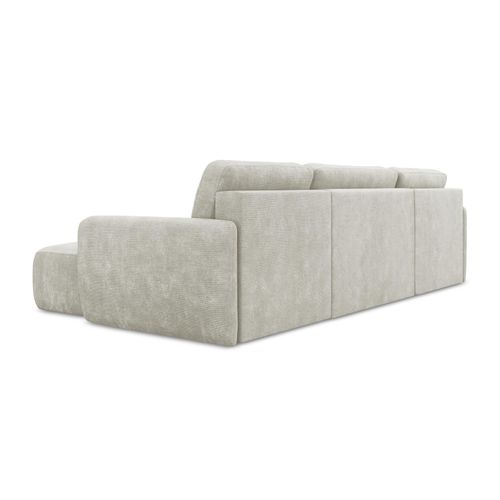 Canapé Panoramique 4 Places Convertible Lilo En Tissu Chenille Perle