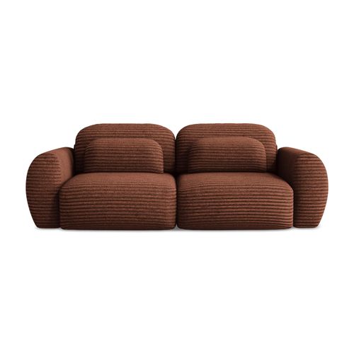 Canapé 3 Places Convertible Kini En Velours Côtelé Terre Cuite