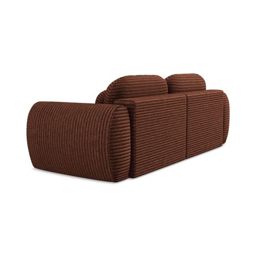 Canapé 3 Places Convertible Kini En Velours Côtelé Terre Cuite