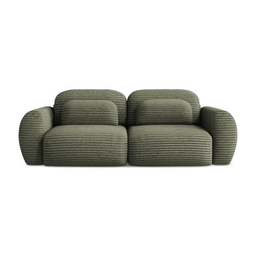 Canapé 3 Places Convertible Kini En Velours Côtelé Olive