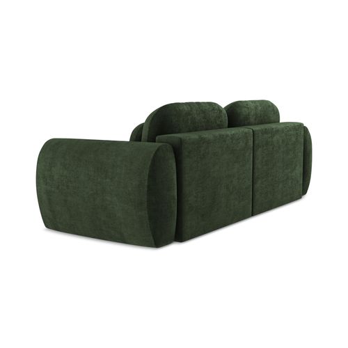 Canapé 3 Places Convertible Kini En Tissu Chenille Vert