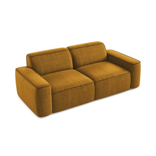 Canapé Modulable 3 Places Omao En Tissu Texturé Moutarde