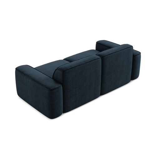 Canapé Modulable 3 Places Omao En Tissu Texturé Bleu Royal