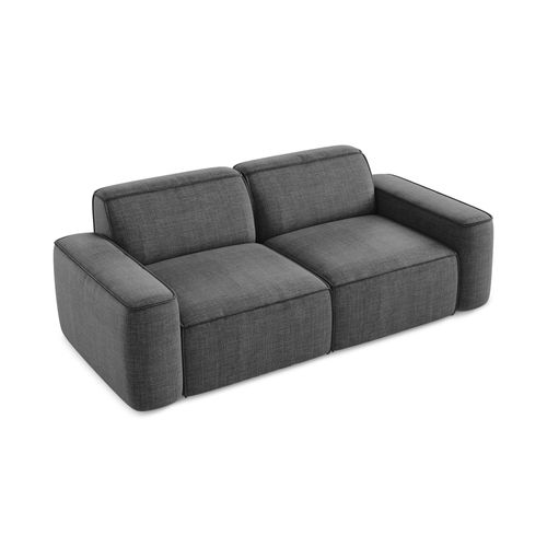 Canapé Modulable 3 Places Omao En Tissu Texturé Gris Foncé
