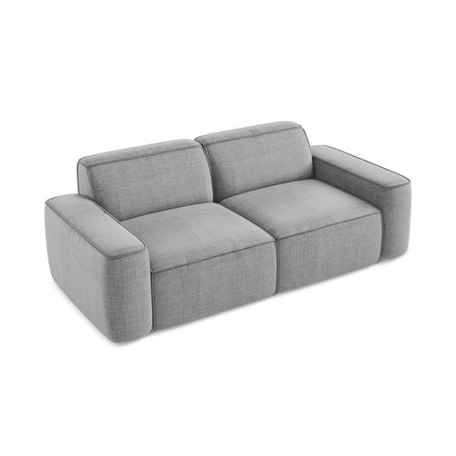 Canapé Modulable 3 Places Omao En Tissu Texturé Gris Clair