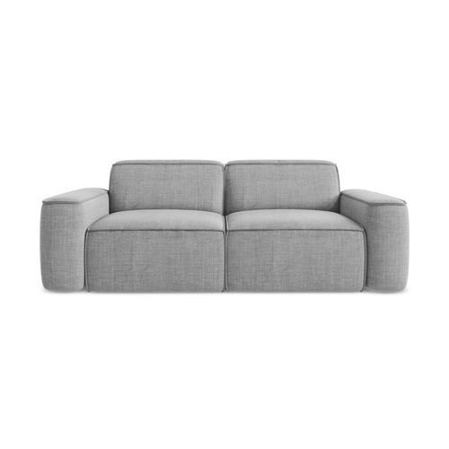 Canapé Modulable 3 Places Omao En Tissu Texturé Gris Clair