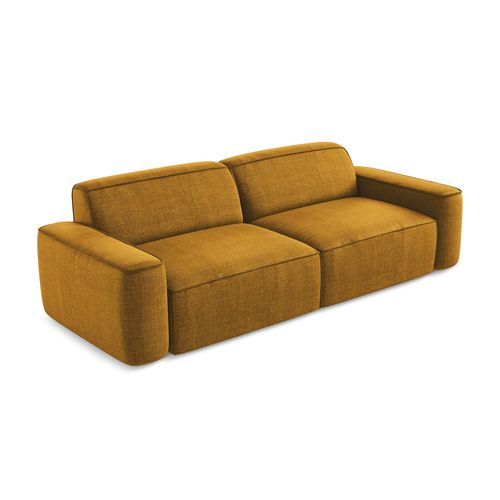 Canapé Modulable 4 Places Omao En Tissu Texturé Moutarde