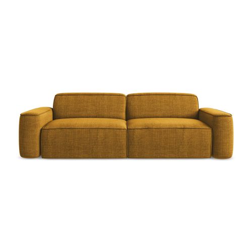 Canapé Modulable 4 Places Omao En Tissu Texturé Moutarde