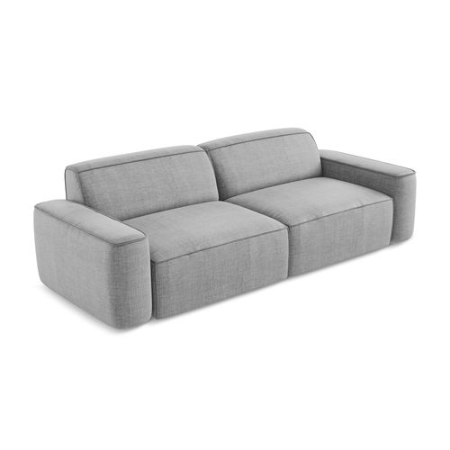 Canapé Modulable 4 Places Omao En Tissu Texturé Gris Clair