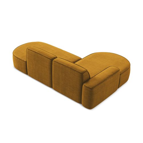 Canapé D'angle 3 Places Modulaire Gauche Omao En Tissu Texturé Moutarde