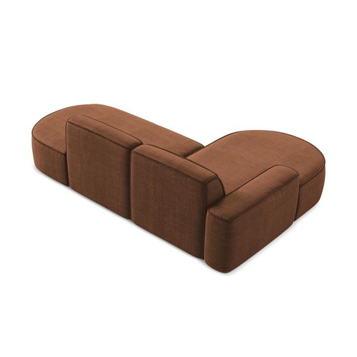 Canapé D'angle 3 Places Modulaire Gauche Omao En Tissu Texturé Terre Cuite