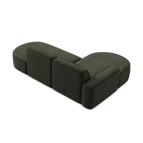 Canapé D'angle 3 Places Modulaire Gauche Omao En Tissu Texturé Olive