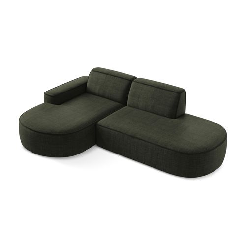 Canapé D'angle 3 Places Modulaire Gauche Omao En Tissu Texturé Olive