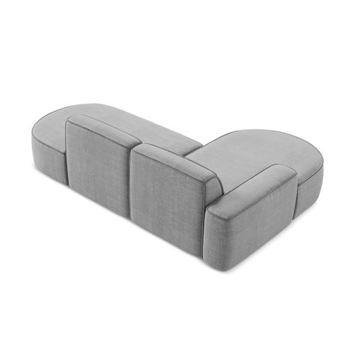 Canapé D'angle 3 Places Modulaire Gauche Omao En Tissu Texturé Gris Clair