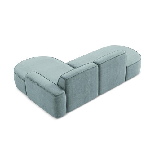 Canapé D'angle 3 Places Modulaire Droit Omao En Tissu Texturé Jeans