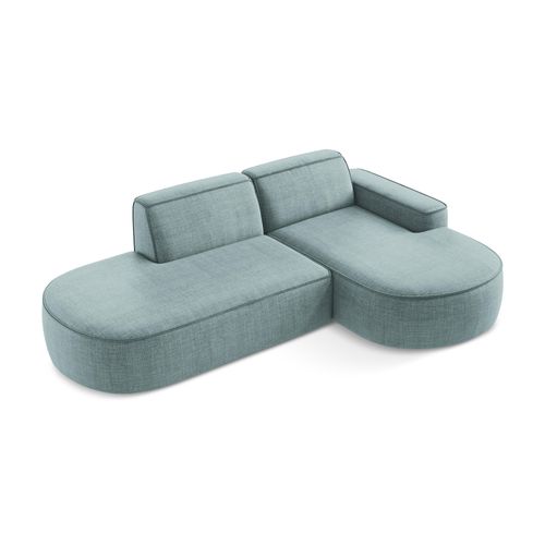 Canapé D'angle 3 Places Modulaire Droit Omao En Tissu Texturé Jeans