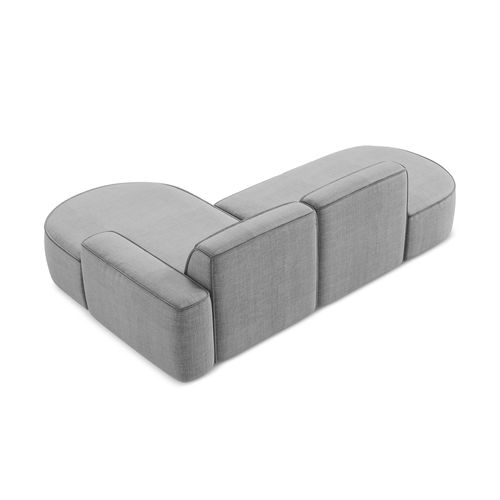 Canapé D'angle 3 Places Modulaire Droit Omao En Tissu Texturé Gris Clair