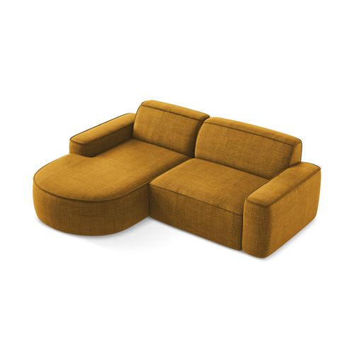 Canapé D'angle 2,5 Places Modulaire Gauche Omao En Tissu Texturé Moutarde