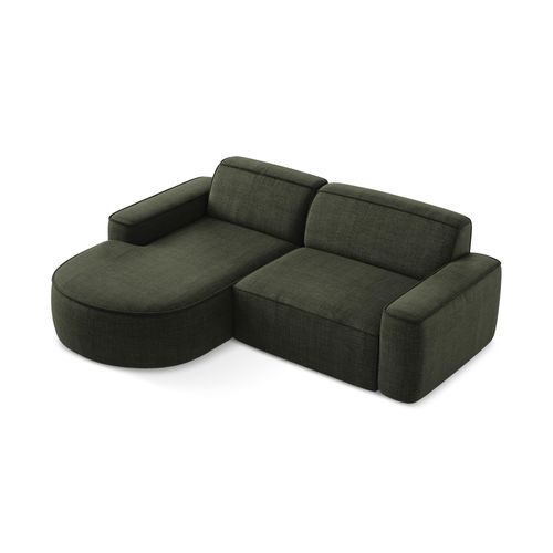 Canapé D'angle 2,5 Places Modulaire Gauche Omao En Tissu Texturé Olive