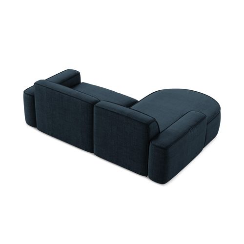 Canapé D'angle 2,5 Places Modulaire Gauche Omao En Tissu Texturé Bleu Royal