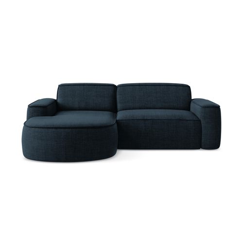 Canapé D'angle 2,5 Places Modulaire Gauche Omao En Tissu Texturé Bleu Royal