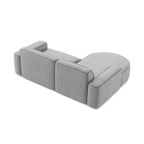 Canapé D'angle 2,5 Places Modulaire Gauche Omao En Tissu Texturé Gris Clair