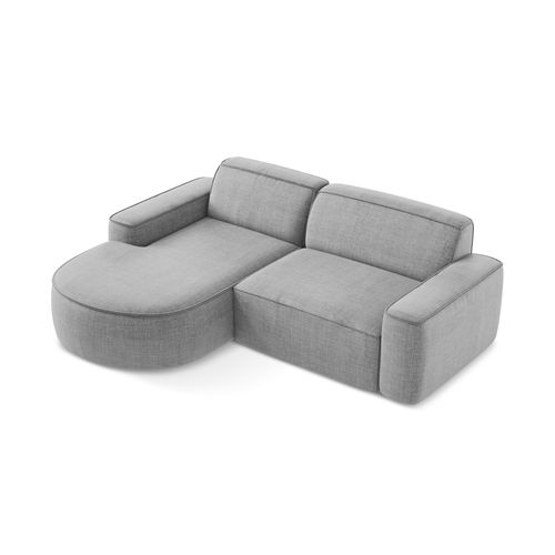Canapé D'angle 2,5 Places Modulaire Gauche Omao En Tissu Texturé Gris Clair