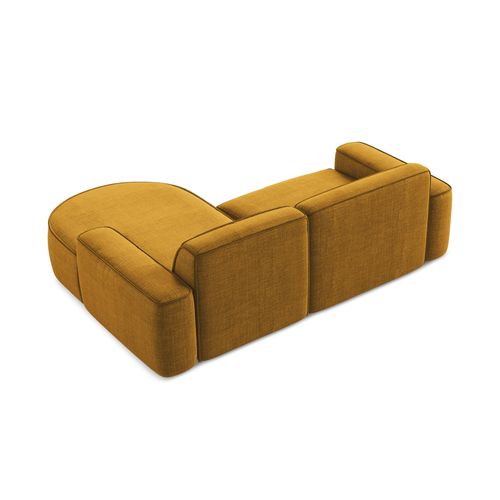 Canapé D'angle 2,5 Places Modulaire Droit Omao En Tissu Texturé Moutarde