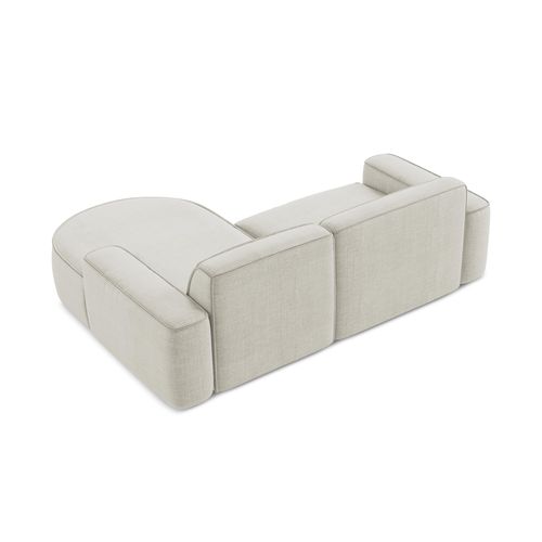 Canapé D'angle 2,5 Places Modulaire Droit Omao En Tissu Texturé Beige Clair