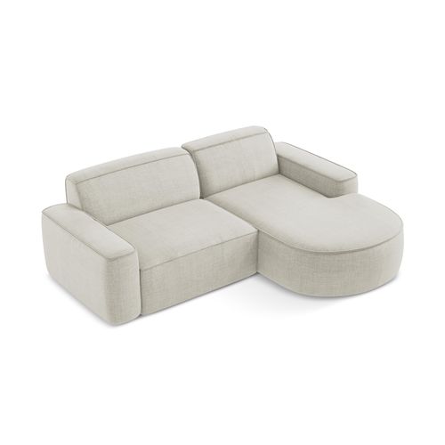 Canapé D'angle 2,5 Places Modulaire Droit Omao En Tissu Texturé Beige Clair