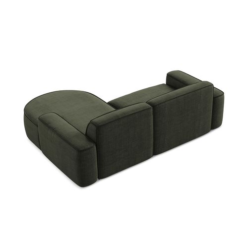 Canapé D'angle 2,5 Places Modulaire Droit Omao En Tissu Texturé Olive