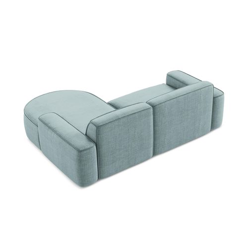 Canapé D'angle 2,5 Places Modulaire Droit Omao En Tissu Texturé Jeans