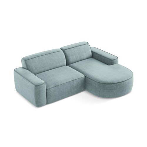 Canapé D'angle 2,5 Places Modulaire Droit Omao En Tissu Texturé Jeans