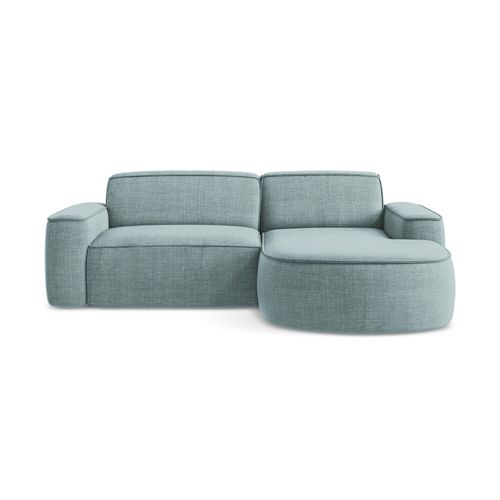 Canapé D'angle 2,5 Places Modulaire Droit Omao En Tissu Texturé Jeans